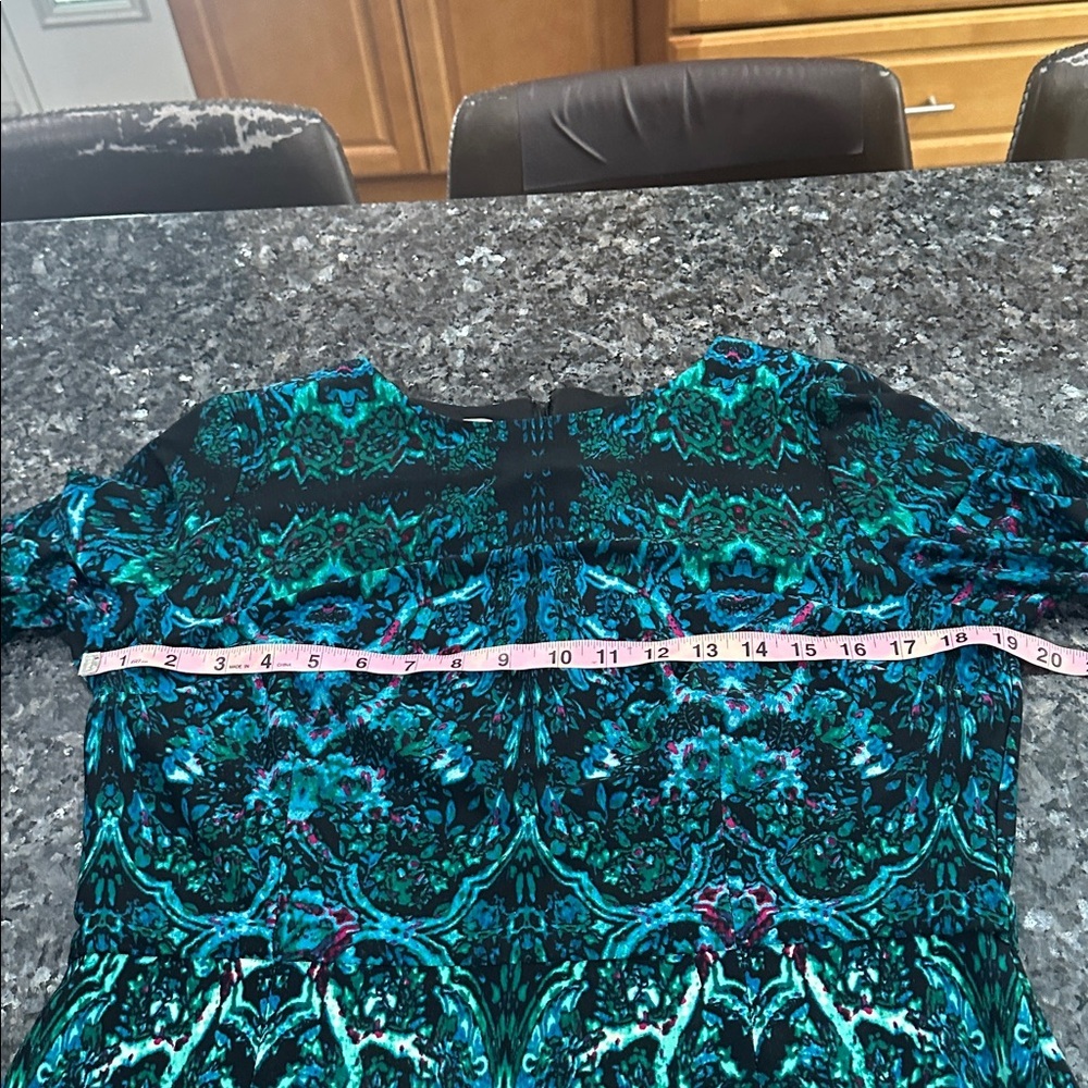 Maggy London Teal and Navy Long Sleeve Dress - Picture 5 of 12